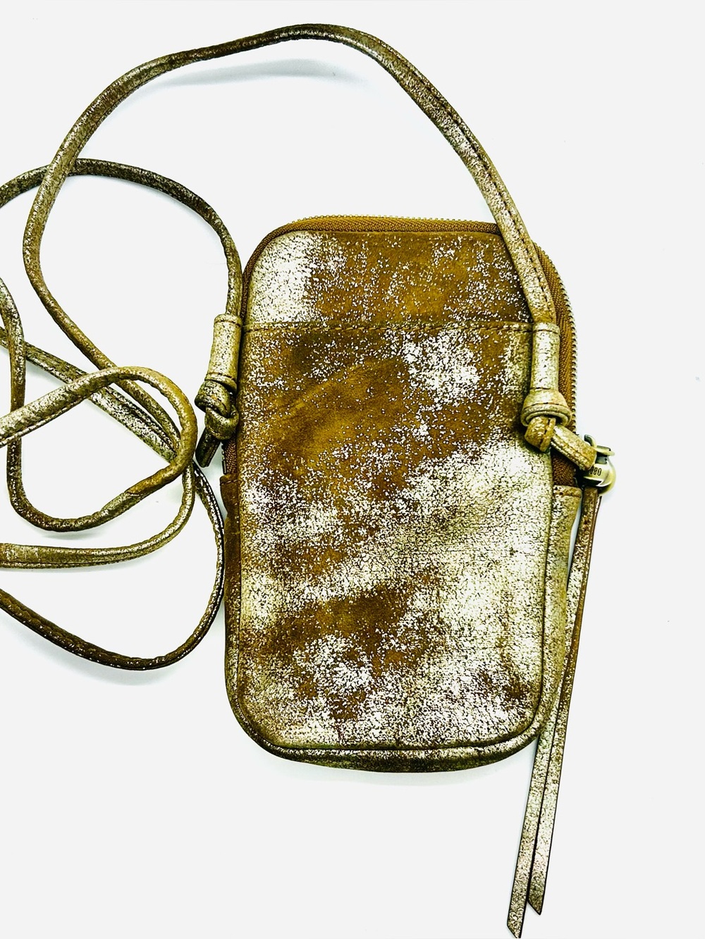 Hobo Metallic Gold Crossbody Phone Pouch - 7x4" NWOT